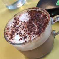 My hot chocolate with almond milk at Putsch in Montreuil