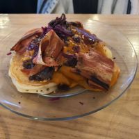 Cheddar pancake bacon 🥓 at Putsch in Montreuil