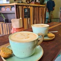 Sesame seed latte with vanilla at Elela in Valladolid