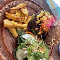 Veggie burger was AMAZING  at Elela in Valladolid