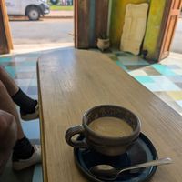 The Halva Latte here was really good. Vegan - sesame milk yumm at Elela in Valladolid