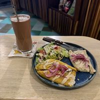 The empanadas and cacao smoothie!  at Elela in Valladolid