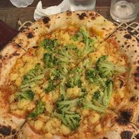 Broccoli with garlic (vegan cheese) at Forno e Flora in Ubatuba