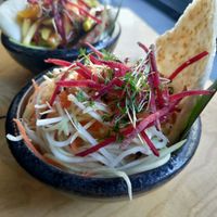 Healthy papaya salad at TA Vegan House in Hamburg