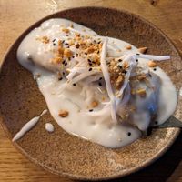 Banana with sticky rice at TA Vegan House in Hamburg