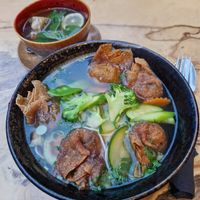 Golden lotus soup at TA Vegan House in Hamburg