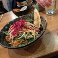 Large noodle dish at TA Vegan House in Hamburg
