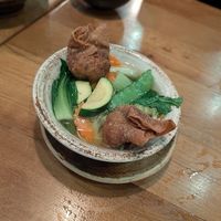 Crispy wontons in soup at TA Vegan House in Hamburg