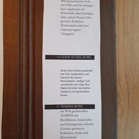 Lunch menu at TA Vegan House in Hamburg