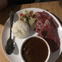 tofu satay (sooo thicc!!!!! loved every second) at Yogi's in Auroville
