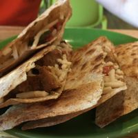 Vegan quesadilla at Laughing Planet Cafe - Ecotrust in Portland