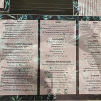 Current plant based menu at Hotel Monier in Darra