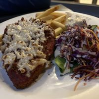 Crumbed plant based parmie   at Hotel Monier in Darra