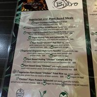 Vegan menu 1/9/22  at Hotel Monier in Darra
