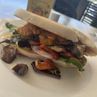 Vegano Sandwich on Baguette, toasted  at Garuma in Airlie Beach