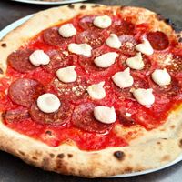 Vegan Salami with extra garlic at Daddy Greens Pizzabar - Iso Roobertinkatu in Helsinki