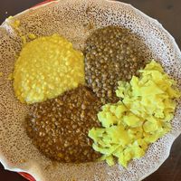 Vegan plate split into 1/3s  at Ambo in Bellingham