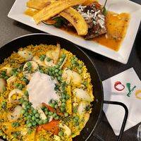 Paella de Vegan and Jerk Tofu  at Oyo in Pleasanton