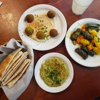 Falafel & hummus, baba ghanoush, grape leaves at Casablanca Restaurant in Memphis