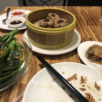 Siu mai, tofu roll & gai lan  at Little Bird Dim Sum in Vancouver