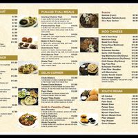 Menu at Gold Indian Restaurant in Berwick