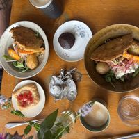 All vegan, Coffee, Bread and Butter, vegan warm meal. Highly recommend !   at Allas Kafé in Gnesta