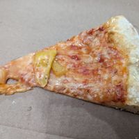 Vegan pizza extra cheese, pineapple and banana peppers at Spak Brothers in Pittsburgh