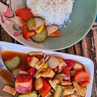 Tofu sweet and sour at Pad Thai Baan Tim Kitchen in Chiang Khong