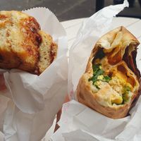 Cinnamon Roll and Tofu Wrap at It's a Trap in Dublin