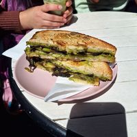Pesto toastie at It's a Trap in Dublin