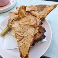 Inside the reuben, generous with the seitan at It's a Trap in Dublin