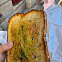 Mushroom and pesto toastie, excellent at It's a Trap in Dublin