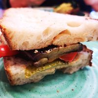 Roasted Vegetable and Hummus Sammich at Ethos Brothers in Brentwood