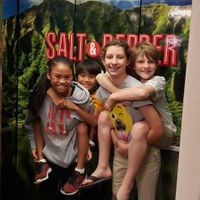 Even the elevator has ambiance at Salt & Pepper Cafe in Honolulu