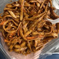 The Thai drunken noodles are fantastic  at ORD - Gold Coast Dogs in Chicago