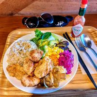 Soya Meat Set Meal 😋 at Optimus Cafe in Osaka