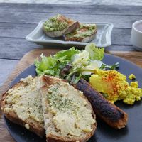 Breakfast on the river at Optimus Cafe in Osaka