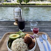 Buddha Bowl and smoothie   at Optimus Cafe in Osaka