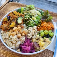 Tasty autumn bowl at Optimus Cafe in Osaka