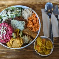 Winter Buddha bowl at Optimus Cafe in Osaka