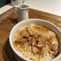 Porridge and coffeee  at Optimus Cafe in Osaka