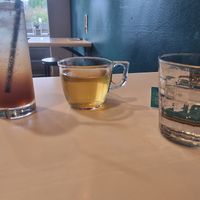 Orange ginger soda and jasmine tea at Optimus Cafe in Osaka