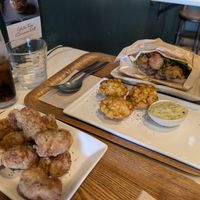 pitas and corn fritters at Optimus Cafe in Osaka