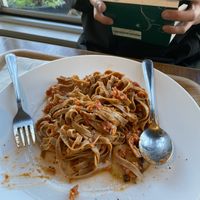 Soy Bolognese  at Optimus Cafe in Osaka