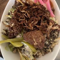 Vegan poutine - warning it is spicy -but delicious  at Saha Eatery in Squamish