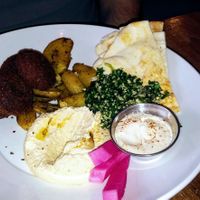 Falafel plate at Saha Eatery in Squamish