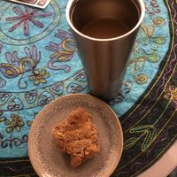 Coffee and apple cake - cost $2.50 total   at Sprouts in Vancouver