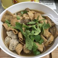 Sen Lek Mushroom noodle soup at So Vegan - Yaowarat​ in Bangkok