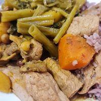 Rice with 3 dishes at So Vegan - Yaowarat​ in Bangkok