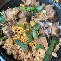 Stir fried mushrooms and rice  at So Vegan - Yaowarat​ in Bangkok